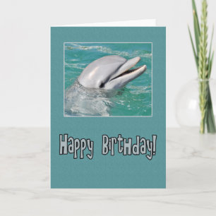 Dolphin Happy Birthday Schwimmen im Wasser Karte