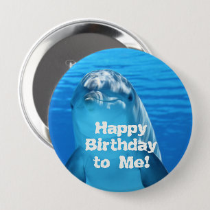Dolphin Happy Birthday to Me Button