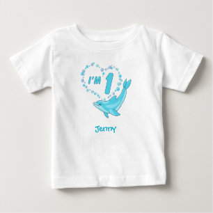 Dolphin Heart 1. Geburtstag Baby Bodysuit Baby T-shirt