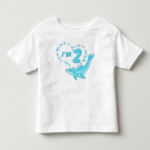 Dolphin Heart 2. Geburtstag Kleinkind T-shirt