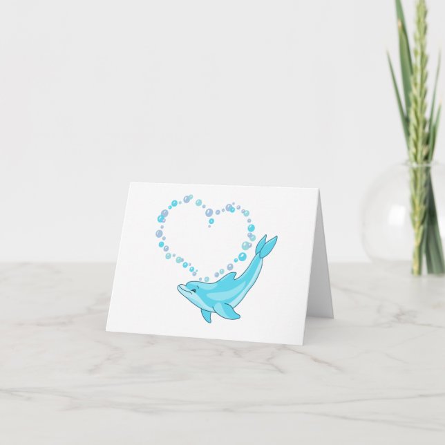 Dolphin Heart Blank Card Karte (Vorderseite)