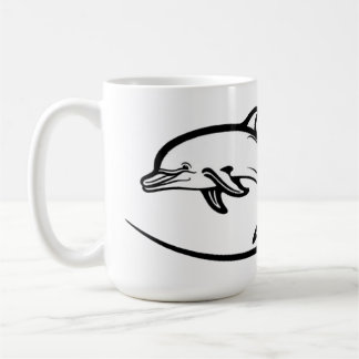 Dolphin Heart Friendship Emble Zwei-Tonen-Tasse, 1 Kaffeetasse