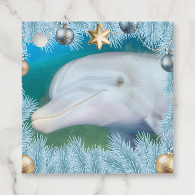 Dolphin Holiday Gift Tag Geschenkanhänger (Vorderseite)