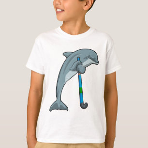 Dolphin im Hockey mit Hockeystick T-Shirt