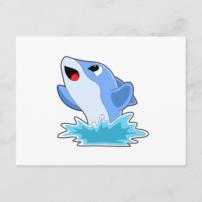 Dolphin im Wasser Postkarte (Vorderseite)