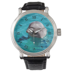 Dolphin in Blue Water Foto Armbanduhr