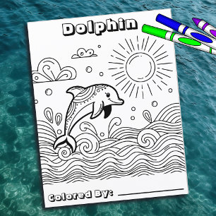 Dolphin in den Wellen   Farbseite des Kindes