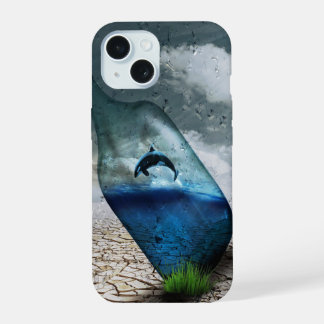 Dolphin in einer Flasche iPhone 15 Hülle