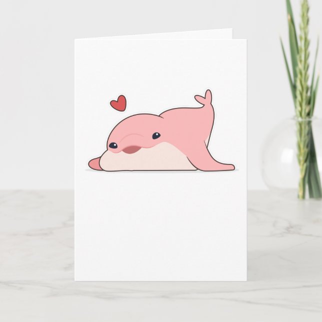 Dolphin in Liebe mit dem Herzen Karte (Vorderseite)
