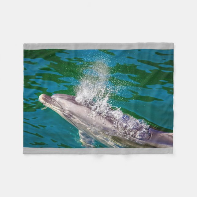 Dolphin in Milford Sound, Neuseeland Fleecedecke (Vorderseite (Horizontal))