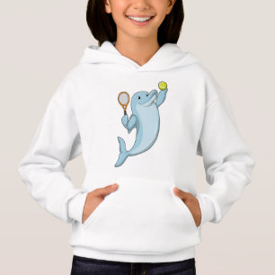 Dolphin in Tennis mit Tennisschläger Hoodie