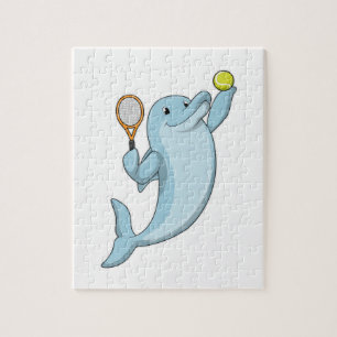 Dolphin in Tennis mit Tennisschläger Puzzle