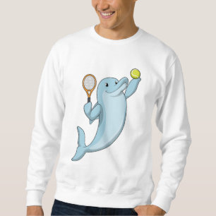 Dolphin in Tennis mit Tennisschläger Sweatshirt