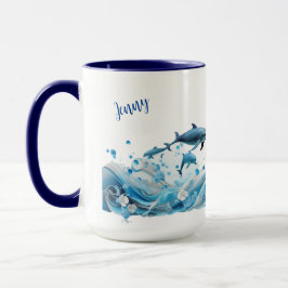 Dolphin individuelle Name Tasse personalisiert