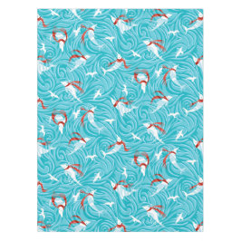 Dolphin Joy Tropical Ocean Christmas/Aqua, Red, Tischdecke
