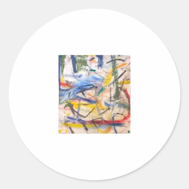 Dolphin Lagoon Abstrakt Jeff Hankamer Artjunkhaus Runder Aufkleber (Vorderseite)