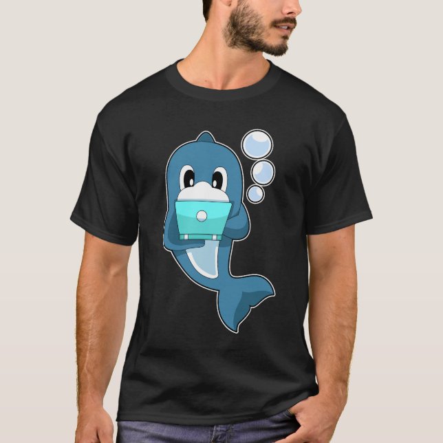 Dolphin Laptop T-Shirt (Vorderseite)