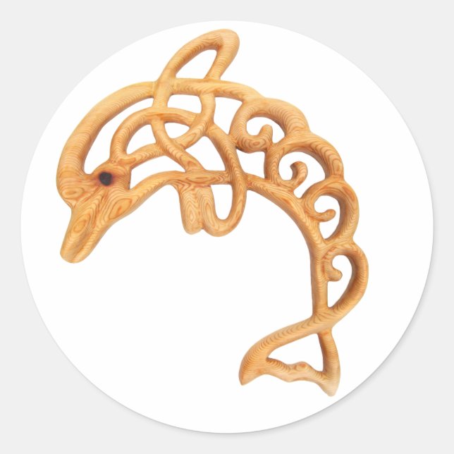 Dolphin Leaping Celtic Knot Runder Aufkleber (Vorderseite)