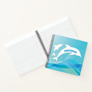 Dolphin Leaping im Ozean Personalisiert Notizbuch