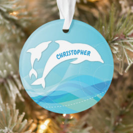 Dolphin Leaping im Ozean Personalisiert Ornament
