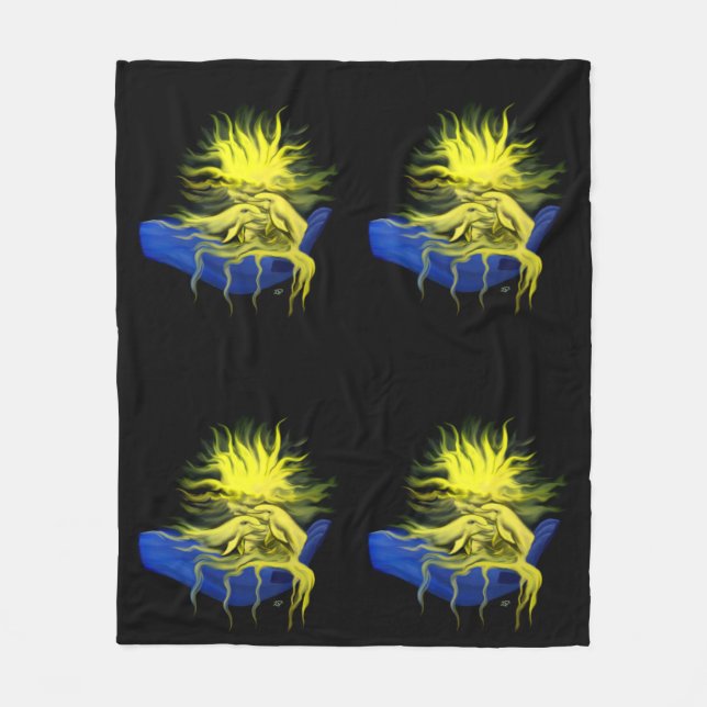 Dolphin-Liebe Fleecedecke (Vorderseite)