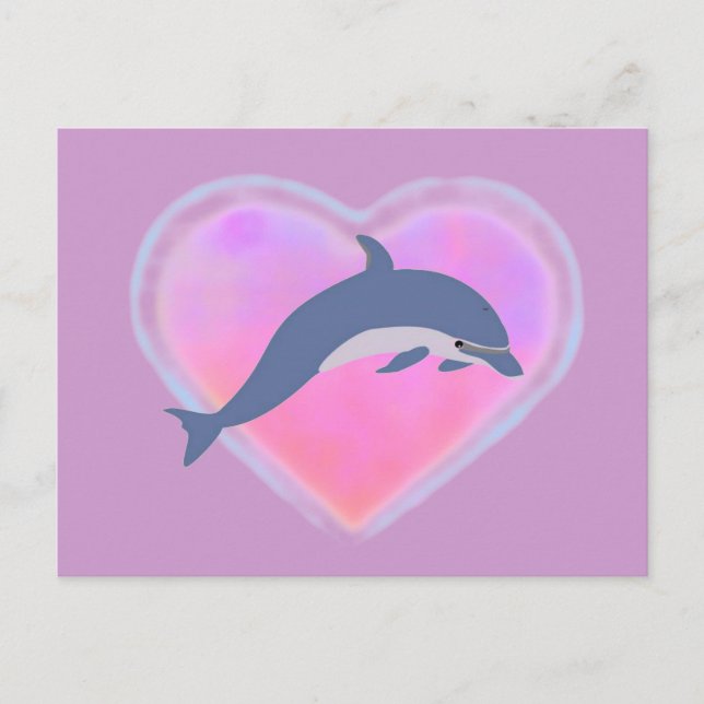 Dolphin-Liebe-Postkarte Postkarte (Vorderseite)
