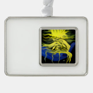 Dolphin-Liebe Rahmen-Ornament Silber