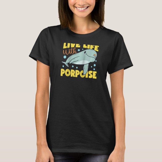 Dolphin Live Life With Porpoise Raglan Baseball Te T-Shirt (Vorderseite)