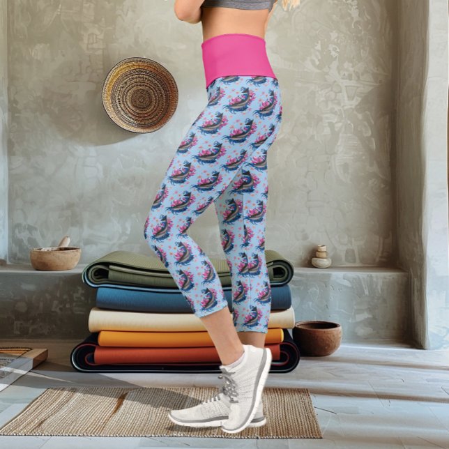 Dolphin Lotus Blume Kirschblüten Capri Leggings (Von Creator hochgeladen)