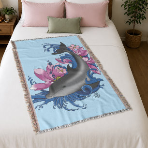 Dolphin Lotus Blume Kirschblüten Decke