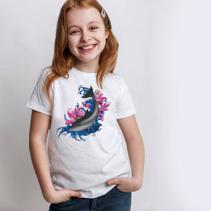 Dolphin Lotus Blume Kirschblüten T-Shirt