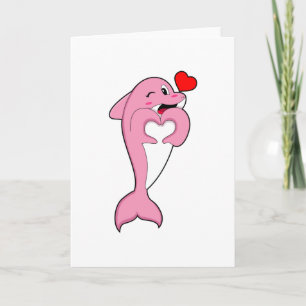 Dolphin Love Heart Karte