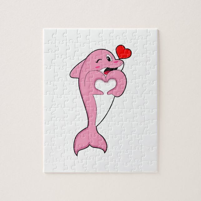 Dolphin Love Heart Puzzle (Vertikal)