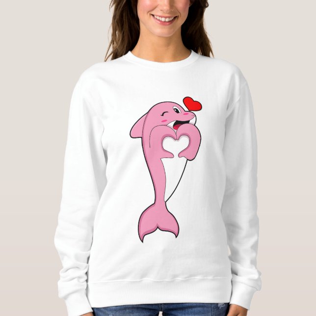 Dolphin Love Heart Sweatshirt (Vorderseite)