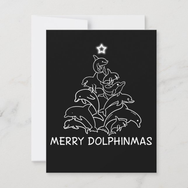 Dolphin Lover Geschenk | Dolphin Frohe Weihnachtsb Dankeskarte (Vorderseite)