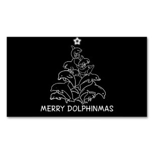 Dolphin Lover Geschenk   Dolphin Frohe Weihnachtsb Magnetische Visitenkarte
