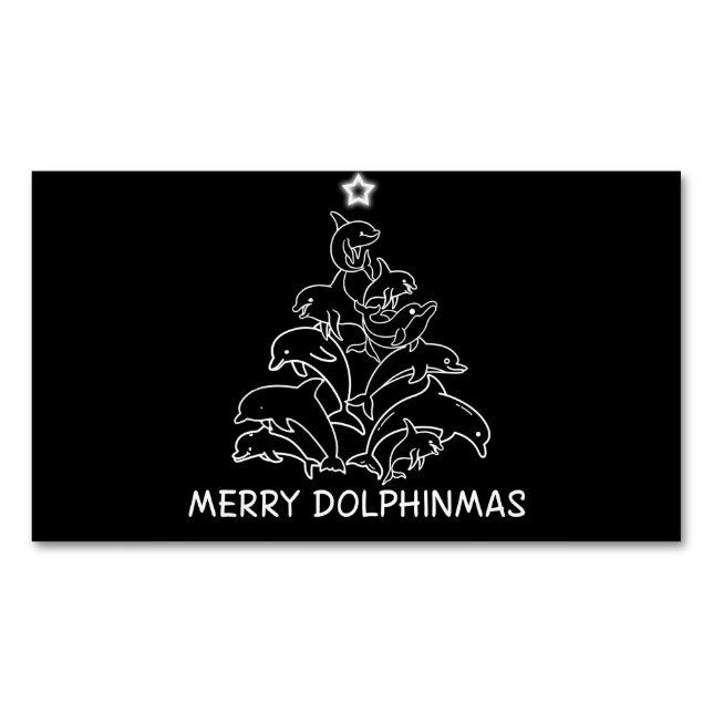 Dolphin Lover Geschenk| Dolphin Frohe Weihnachtsba Magnetische Visitenkarte (Vorderseite)