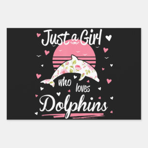 Dolphin Lover  Nur ein Mädchen, das Delphine  Geschenkpapier Set