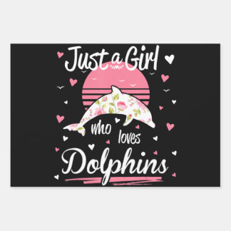 Dolphin Lover| Nur ein Mädchen, das Delphine  Geschenkpapier Set