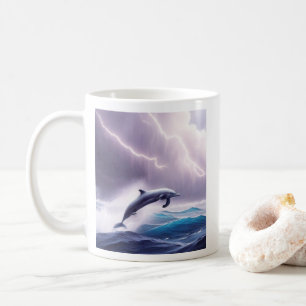 Dolphin Magic in einem Sturmmeer: Eine faszinieren Kaffeetasse