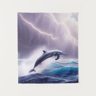 Dolphin Magic in einem Sturmmeer: Eine faszinieren Wandteppich