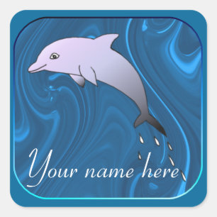 Dolphin Magnet Quadratischer Aufkleber