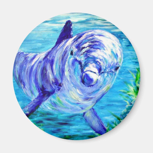 Dolphin-Malerei im Unterwasser-Bild Magnet (Vorne)