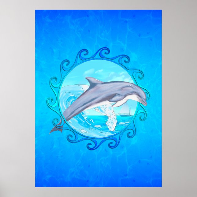 Dolphin Maori Sun Poster (Vorne)