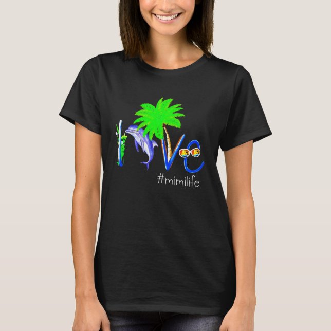 Dolphin Mimilife  Coconut Dolphin And Beach Campin T-Shirt (Vorderseite)