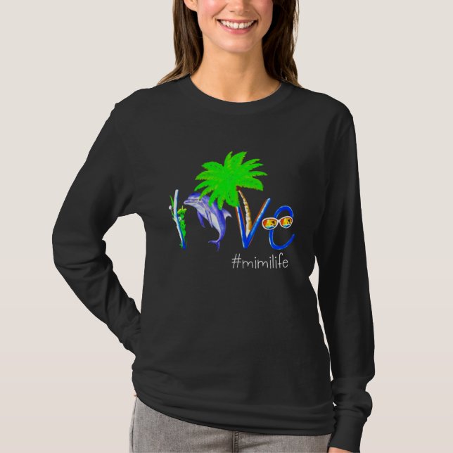 Dolphin Mimilife  Coconut Dolphin And Beach Campin T-Shirt (Vorderseite)