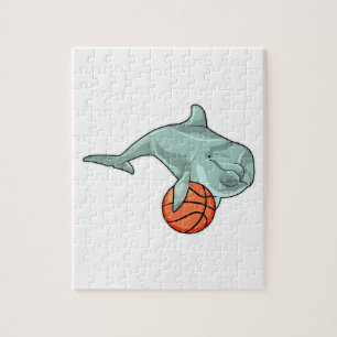 Dolphin mit Basketball Puzzle