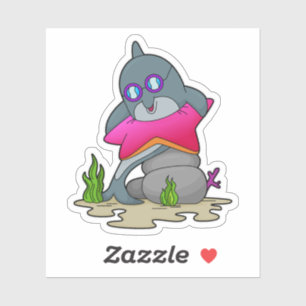 Dolphin mit Brille Aufkleber