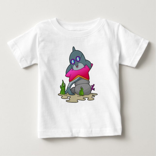 Dolphin mit Brille Baby T-shirt (Vorderseite)