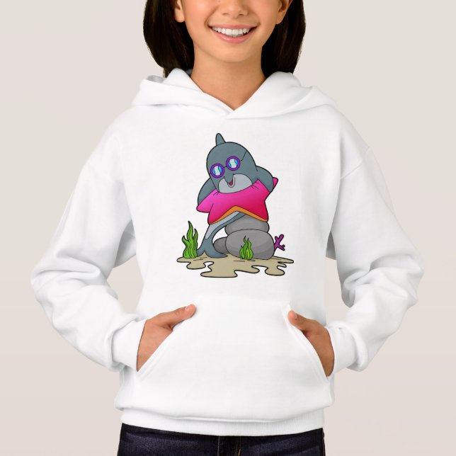 Dolphin mit Brille Hoodie (Vorderseite)